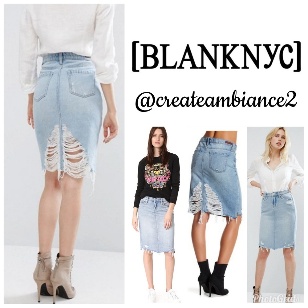 BLANKNYC Frayed Denim Skirt